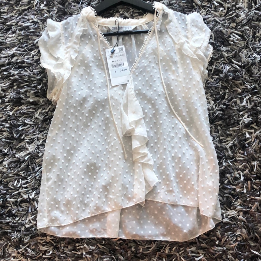 Zara Basic Blouse sheer size XS